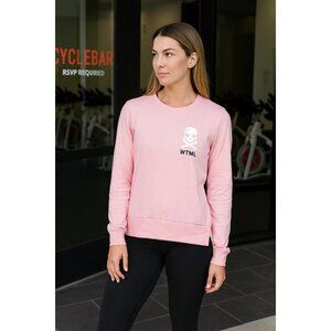 Soulcycle WTML Skull Crossbones Pink Sweatshirt NWT XS